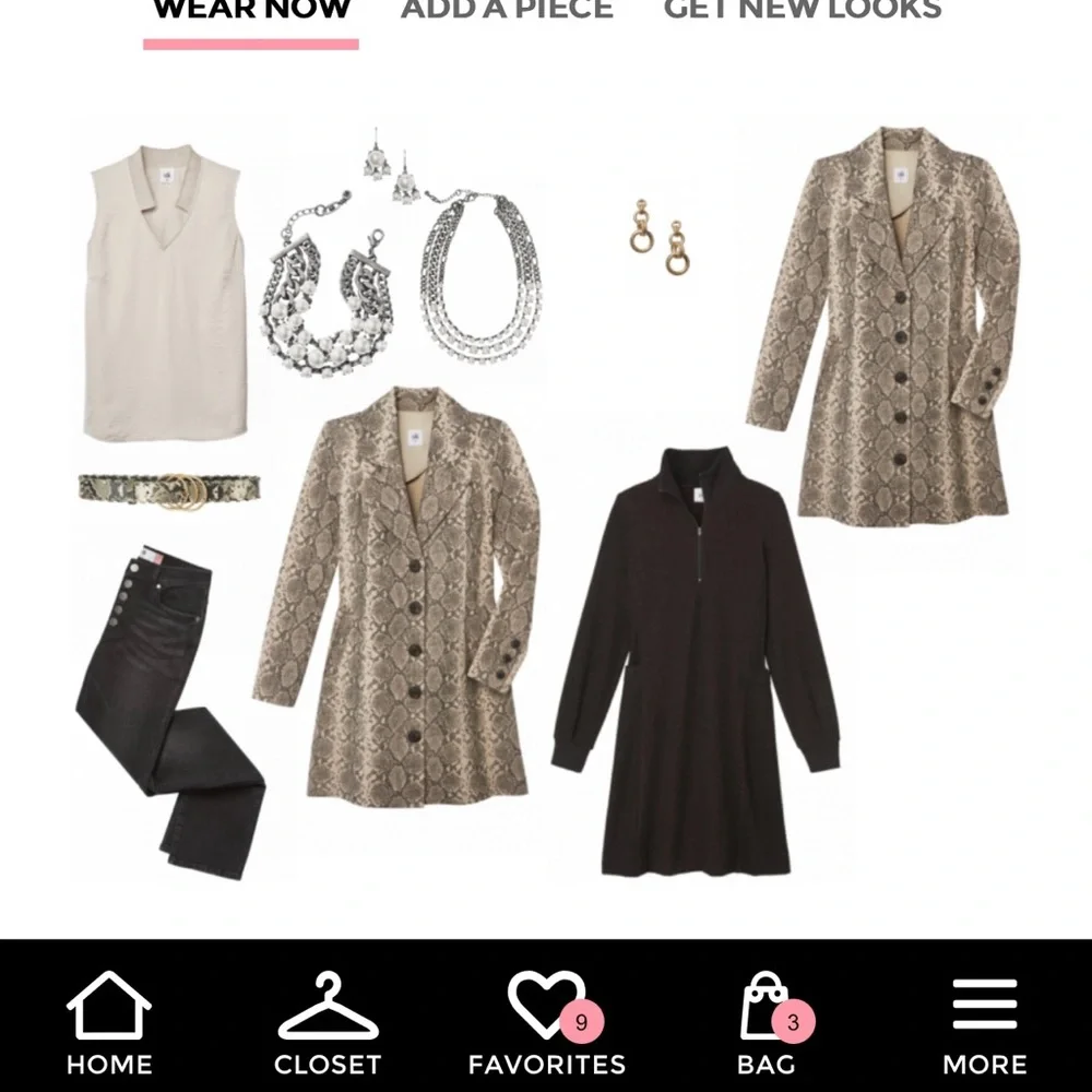 CAbi Brown and Black Trench Coat with Snakeskin Pattern - Picture 9 of 9